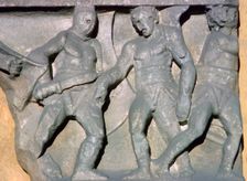 Roman relief of gladiators, 3rd century