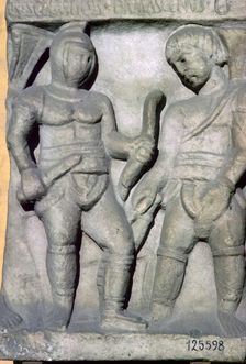 Roman relief of gladiators, 3rd century