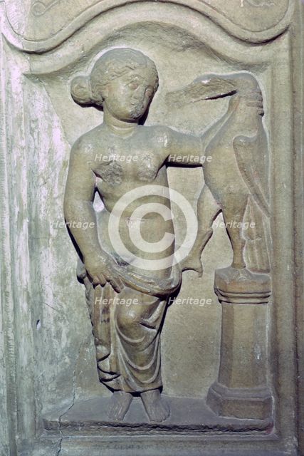 Roman relief of Leda and the Swan. Artist: Unknown