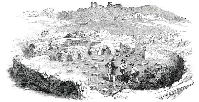 Roman Remains Discovered at Lymne, Kent, 1850. Creator: Unknown.