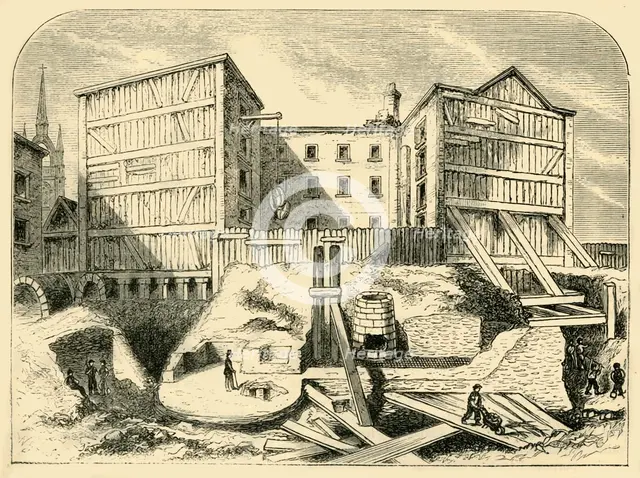 'Roman Remains Found in Billingsgate', (c1872). Creator: Unknown.