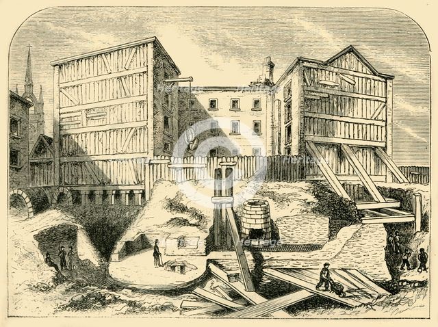 'Roman Remains Found in Billingsgate', (c1872). Creator: Unknown.