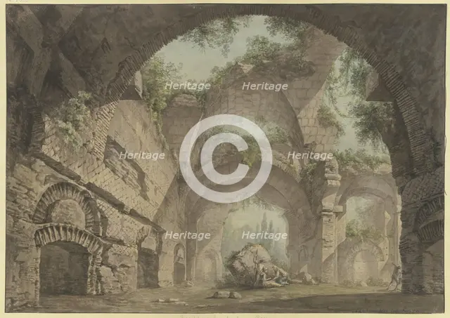 Roman ruined hall: the Basilica of Constantine, 1788. Creator: Maximilian von Verschaffelt.