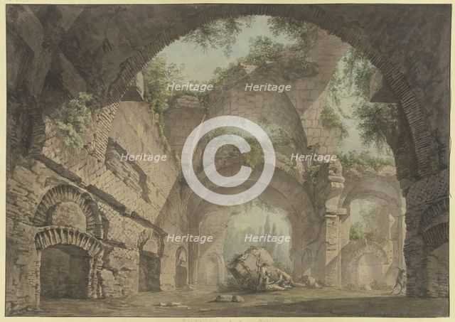 Roman ruined hall: the Basilica of Constantine, 1788. Creator: Maximilian von Verschaffelt.