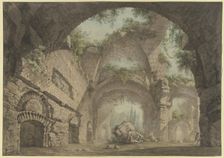 Roman ruined hall: the Basilica of Constantine, 1788. Creator: Maximilian von Verschaffelt