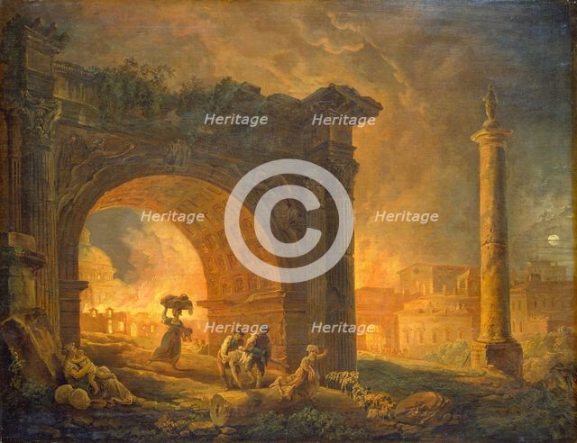 Roman Ruins, 1773. Creator: Hubert Robert.