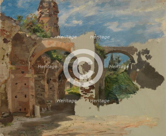 Roman ruins, exercise, 1872. Creator: Karl Emanuel Jansson.