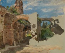 Roman ruins, exercise, 1872. Creator: Karl Emanuel Jansson