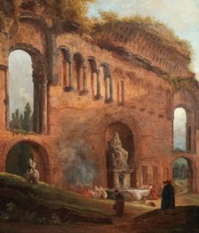 Roman Ruins With Laundresses, c1777. Creator: Hubert Robert