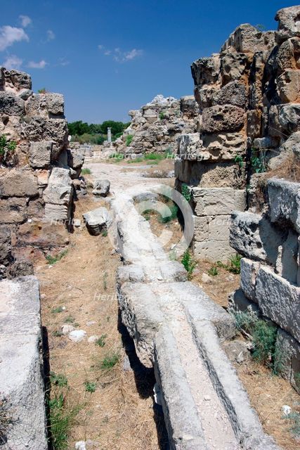 Roman water channel, Salamis, North Cyprus. Creator: Peter Thompson.