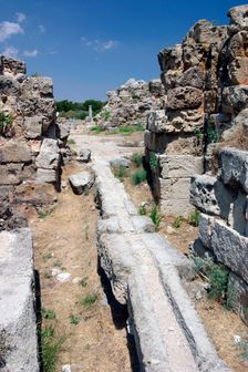 Roman water channel, Salamis, North Cyprus. Creator: Peter Thompson