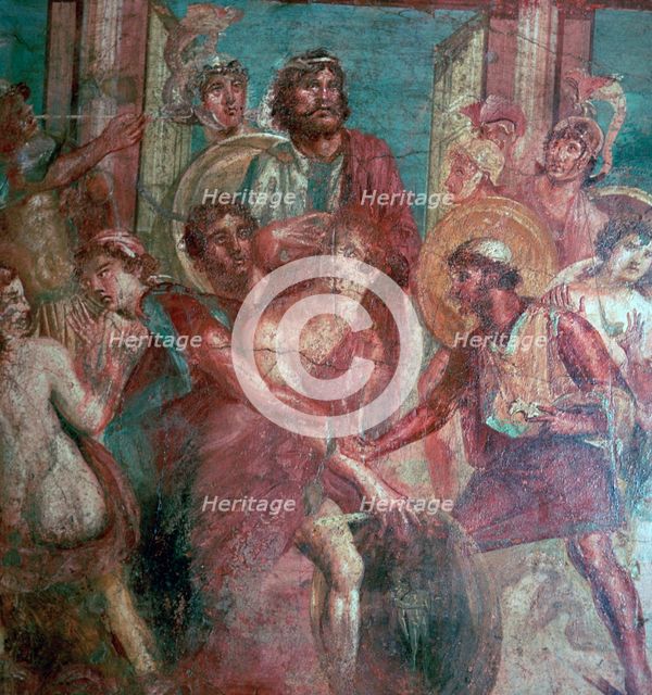 Roman wall-painting from the House of the Dioscuri in Pompeii, 1st centruy. Creator: Unknown.