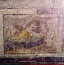 Roman wall painting, in Rome, 1st century