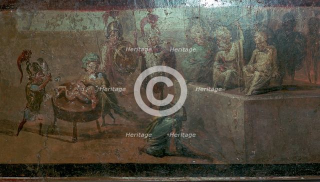 Roman wall-painting of the Judgement of Solomon. Artist: Unknown