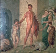 Roman wall-painting of Theseus after killing the Minotaur, 1st century. Creator: Unknown
