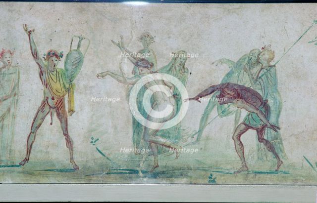 Roman wall-painting of a Bacchanalian dance from the Villa Doria Pamphili in Rome, c50. Artist: Unknown