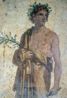 Roman wall-painting of a poet from Stabiae near Pompeii, buried in the eruption of Vesuvius