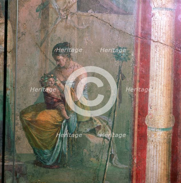 Roman wall-painting of Leucothea and the infant Dionysus, 1st century. Artist: Unknown