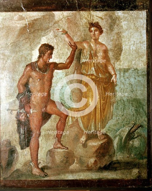 Roman wallpainting of Perseus freeing Andromeda, House of the Dioscuri, Pompeii, Italy. Artist: Unknown