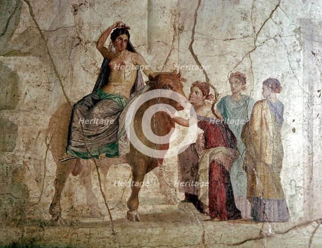 Roman wallpainting of The Rape of Europa, House of Jason, Pompeii, Italy. Artist: Unknown