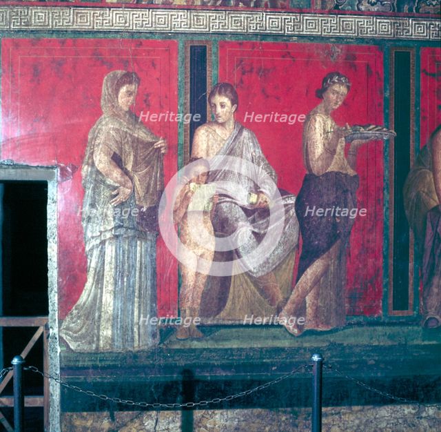 Roman wallpainting from Villa of the Mysteries, Pompeii, Italy, 1st century. Creator: Unknown.