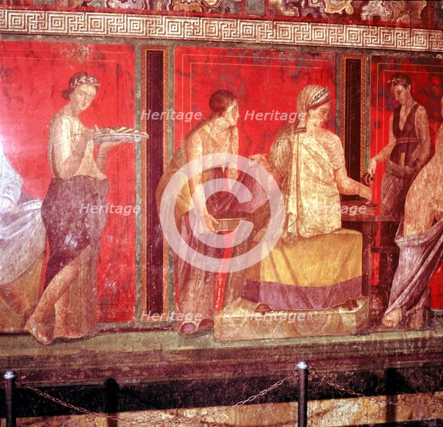 Roman wallpainting from Villa of the Mysteries, Pompeii, Italy, 1st century. Creator: Unknown.