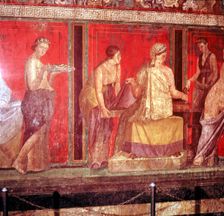 Roman wallpainting from Villa of the Mysteries, Pompeii, Italy, 1st century. Creator: Unknown