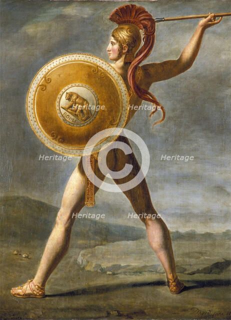Roman Warrior, 1824. Creator: Workshop of Jacques Louis David.