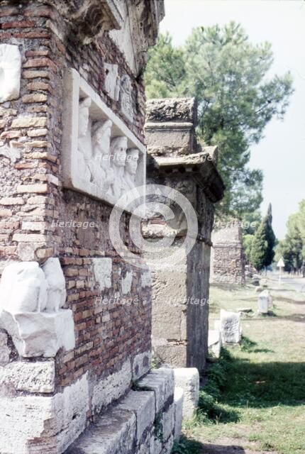 Roman Tombs on the Appian Way, Rome, (1st-3rd century), c20th century. Artist: CM Dixon.