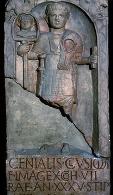 Roman tombstone of a standard bearer