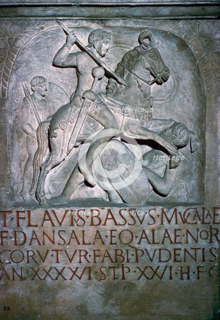 Roman tombstone of Flavius Bassus, 5th century. Artist: Unknown
