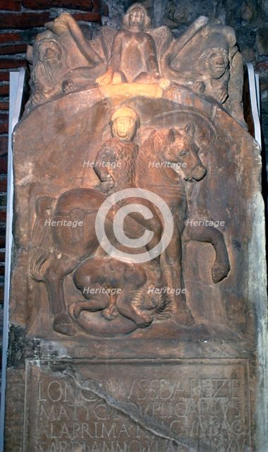 Roman tombstone of Longinus Sdapeze, 1st century. Artist: Unknown