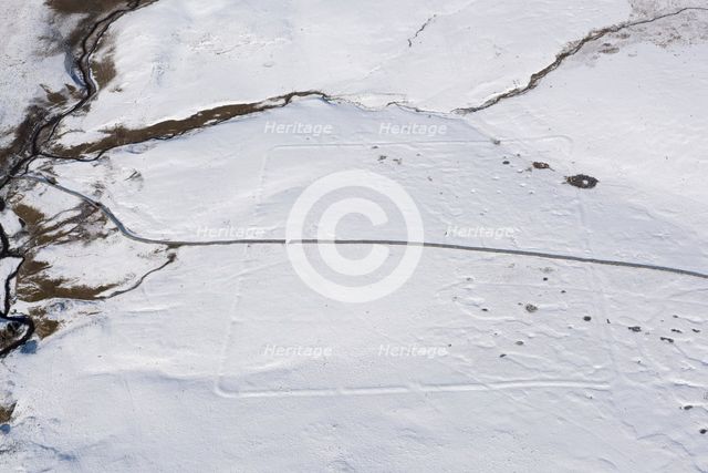 Roman temporary camp earthwork at Low Stony Bank, Malham, North Yorkshire, 2018. Creator: Emma Trevarthen.