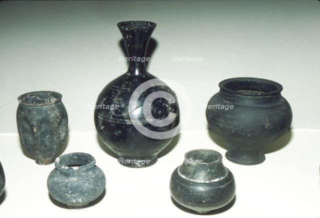 Roman 'Terra nigra' pottery and Barbatine work, Rheims, c1st century. Artist: Unknown.