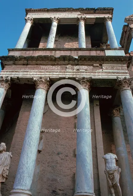 Roman theatre in Merida, Spain, 1st century BC. Artist: Unknown