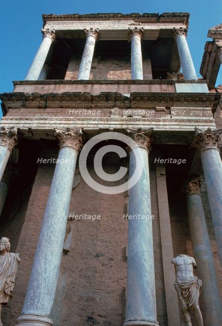 Roman theatre in Merida, Spain, 1st century BC. Artist: Unknown