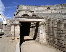 Roman Theatre of Merida, one of the entries, called Parodos used to access the Orchestra and th…