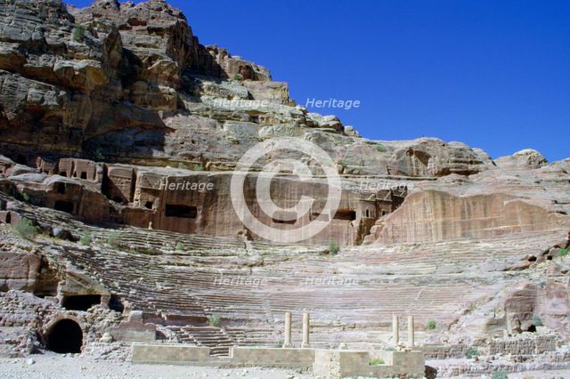 Roman theatre, Petra, Jordan.  Creator: Vivienne Sharp.