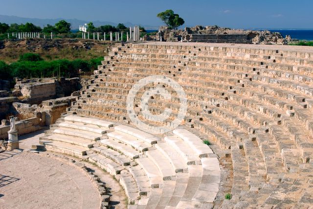 Roman theatre, Salamis, North Cyprus. Creator: Peter Thompson.