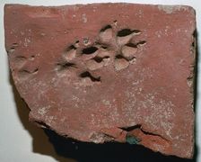 Roman tile with a dog's footprint, 3rd century