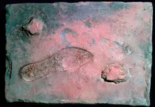 Roman tile with a man's footprint, 1st century