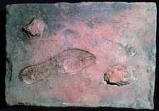 Roman tile with a man's footprint, 1st century