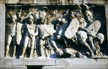 Roman Troops and Barbarians on the Arch of Constantine, relief detail, early 2nd century
