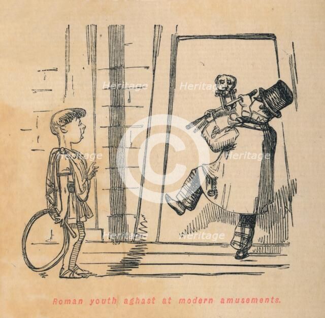 'Roman youth aghast at modern amusements', 1852. Artist: John Leech.