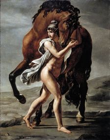 Roman Youth with Horse, 1824. Creator: Workshop of Jacques Louis David