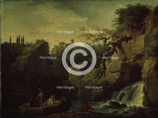 Romantic landscape (Landscape in the Taste of Salvatore Rosa), 1746. Artist: Vernet, Claude Joseph (1714-1789)