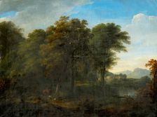Romantic Landscape with Figural Stafagge, 1800-1850. Creator: Unknown