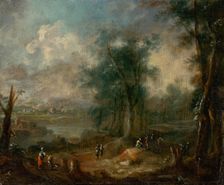 Romantic Landscape with Figural Staffage, 1770-1790. Creator: Unknown