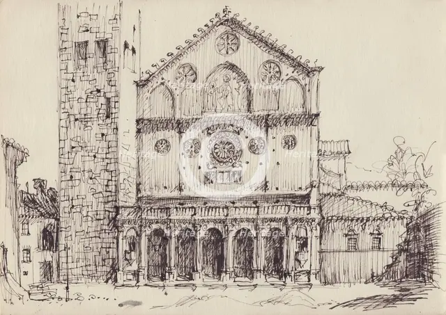 Romanesque church, Italy, c1950. Creator: Shirley Markham.