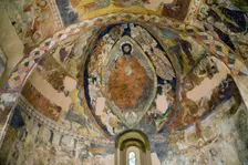 Romanesque frescoes above the altar in San Justo and San Pastor Church, Segovia, Spain, 2007. Creator: Samuel Magal